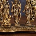 Pure Brass Ram Darbar Idol | 6" x 3" x 6" (15.2 x 7.6 x 15.2 cm) | 0.7 kg Lightweight Divine Art | Intricate Compact Murti | Travel-Friendly Set